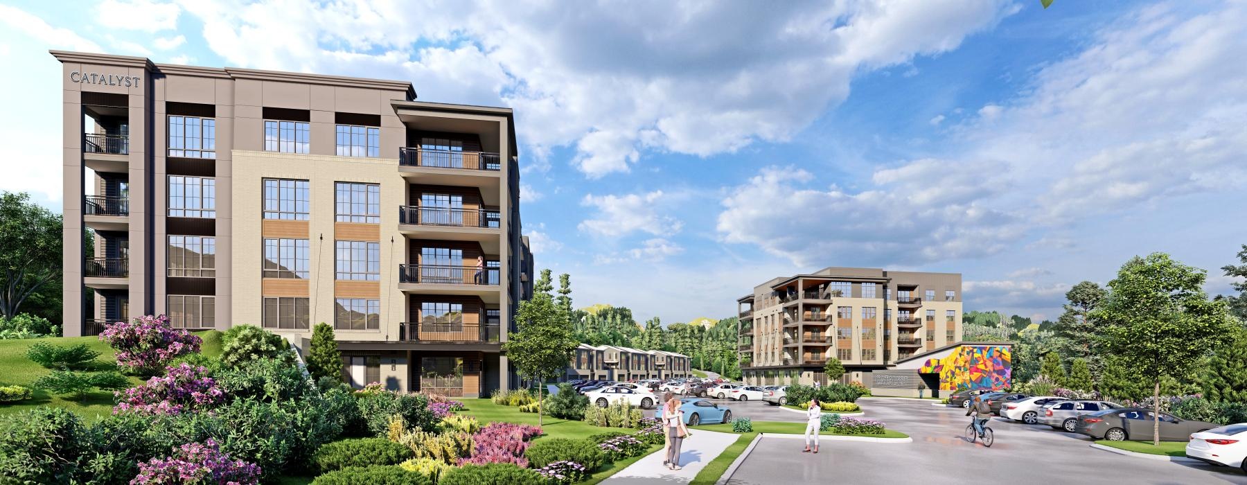 street and parking at Vander at the Village