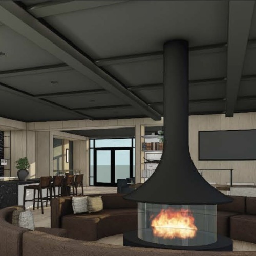 lounge area with fireplace 