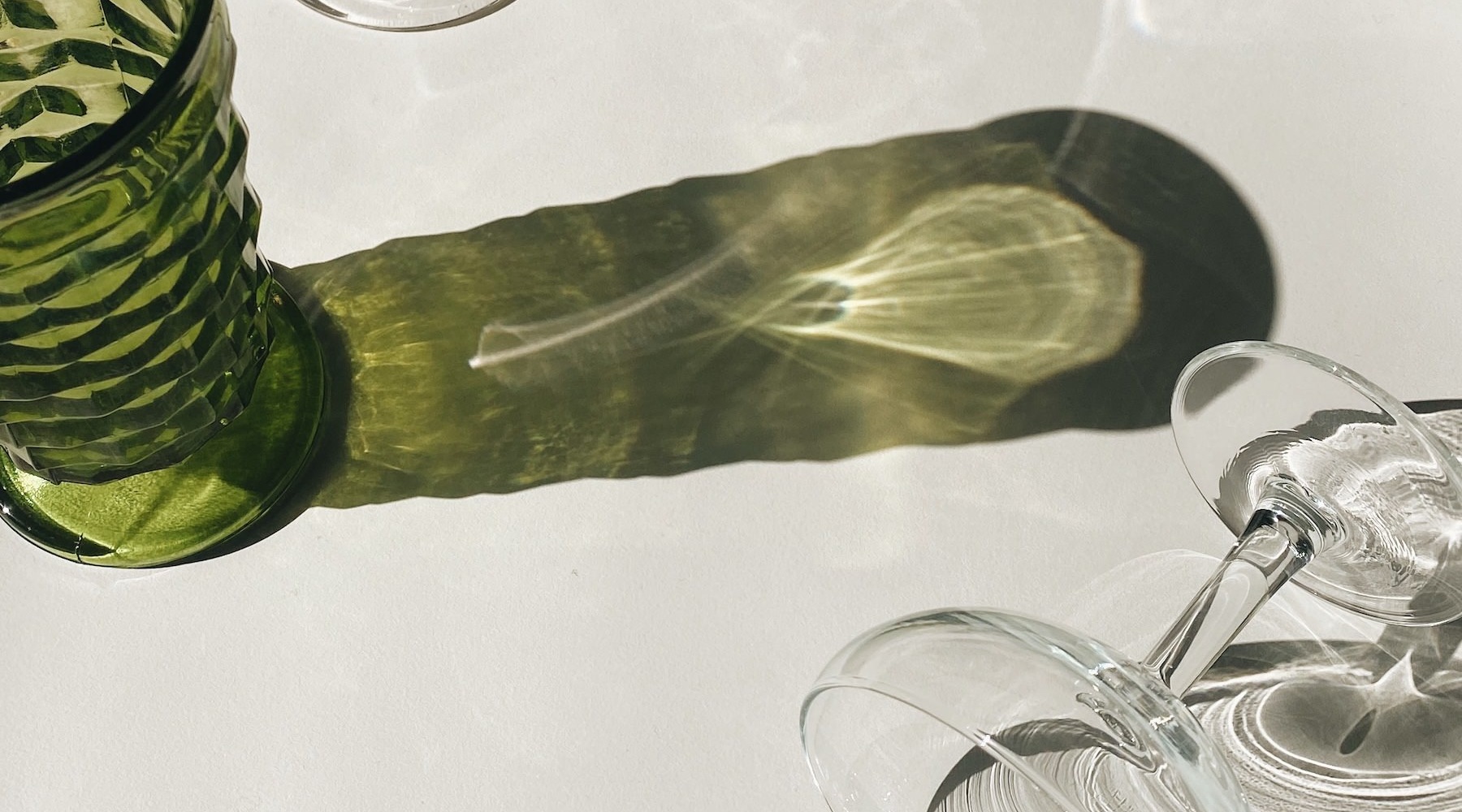 glasses on a table